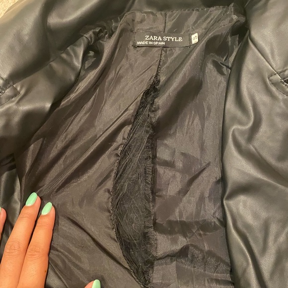 Zara leather biker jacket - Picture 3 of 4